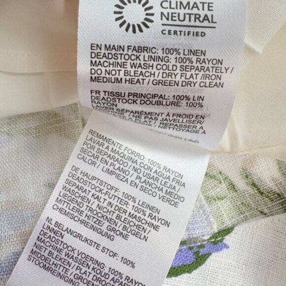 NEW Reformation Anatolia Linen Corset Two Piece Serenity White Floral US 4 UK 8 - Picture 10 of 15